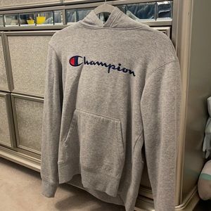 Gray champion hoodie size YL actually pretty big